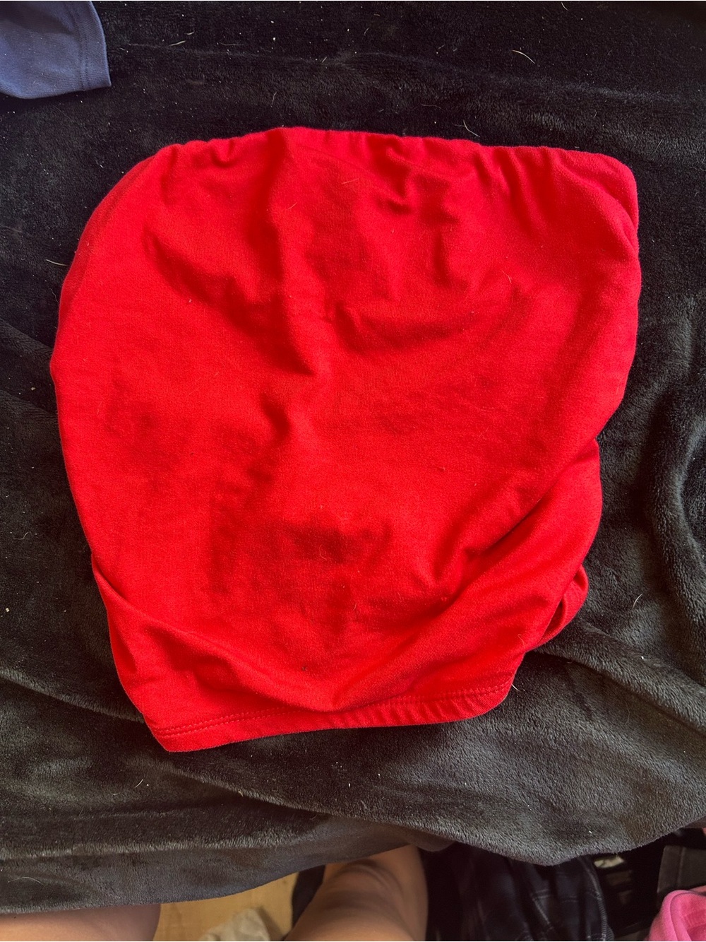 Women's Red Strapless Crop Top
